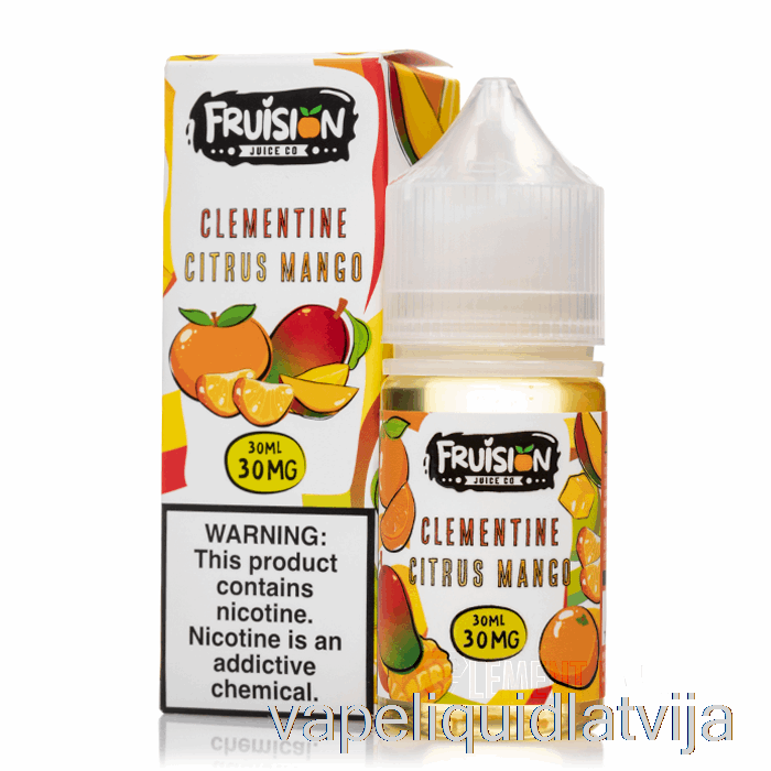 Klementīns Citrusaugļu Mango - Fruision Salts - 30ml 30mg Vape šķidrums